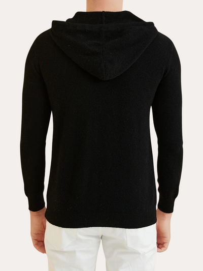 Gilet zippé en tricot de cachemire - Noir