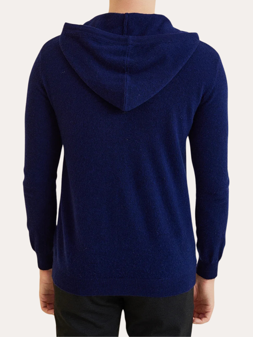 Sweat à capuche Essential Cashmere - Bleu marine