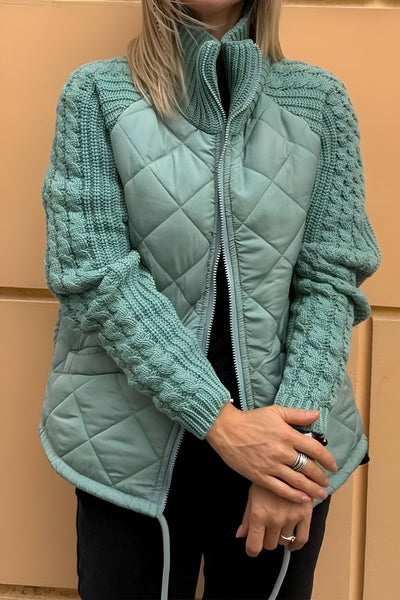 Aniya | Veste en maille patchwork zippée