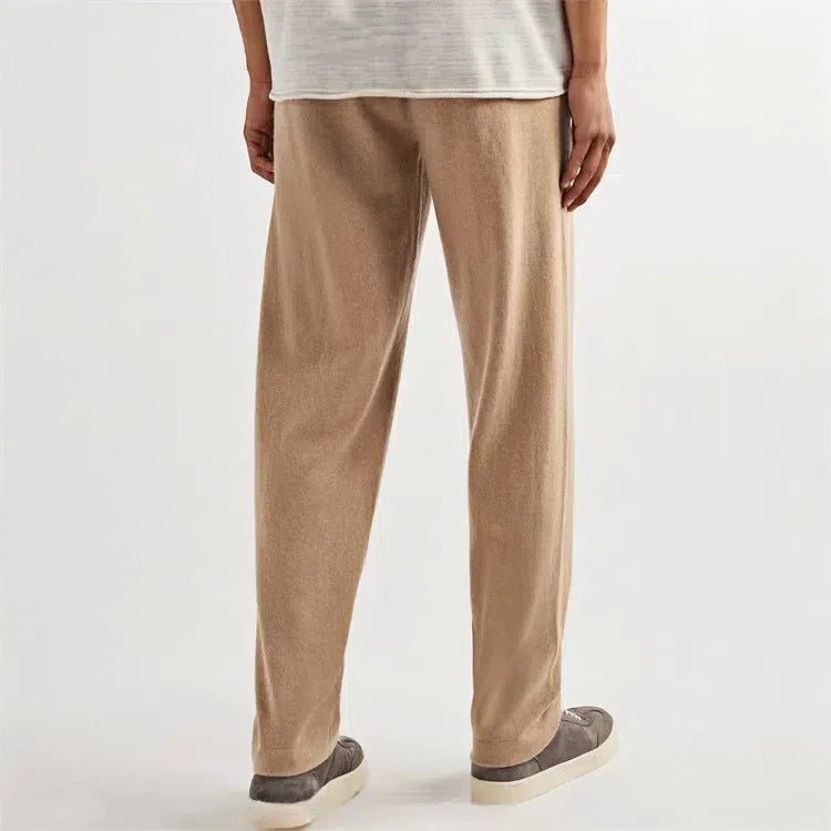 Pantalon en cachemire raffiné – Sable Kaki