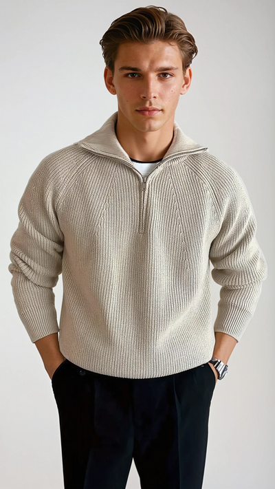 Pull en maille à fermeture éclair